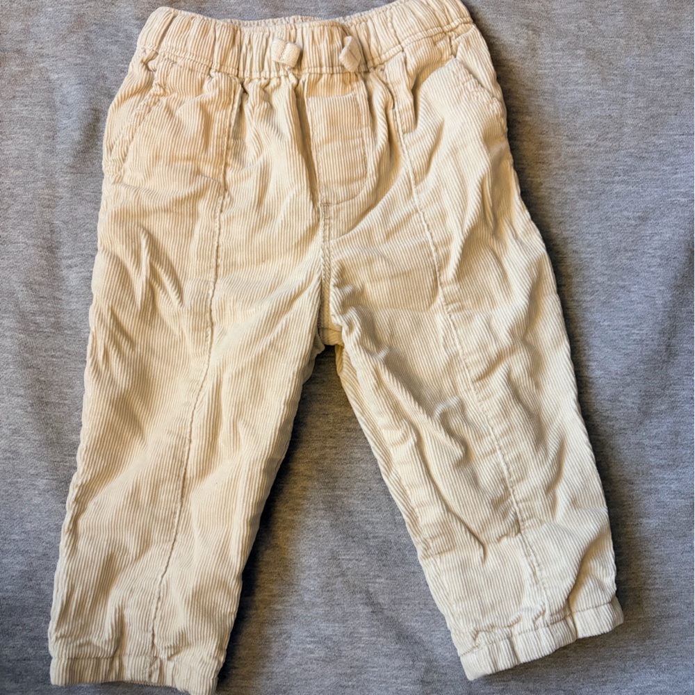 Kids Cream Corduroy Pants